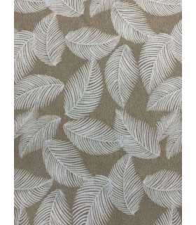 Loneta Estampada Hojas Tropicales Beige