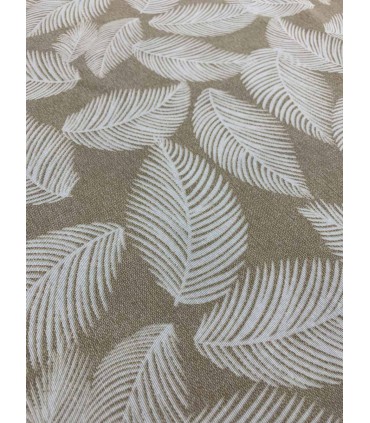 Loneta Estampada Hojas Tropicales Beige