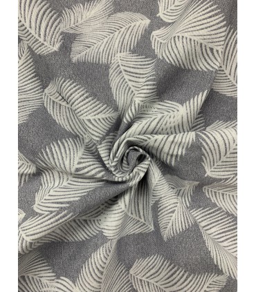 Loneta Estampada Hojas Tropicales Gris
