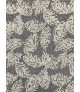 Loneta Estampada Hojas Tropicales Gris